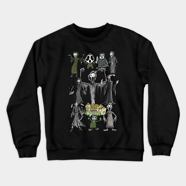 Screaming Ghost Animated! Crewneck Sweatshirt by LeeHowardArtist